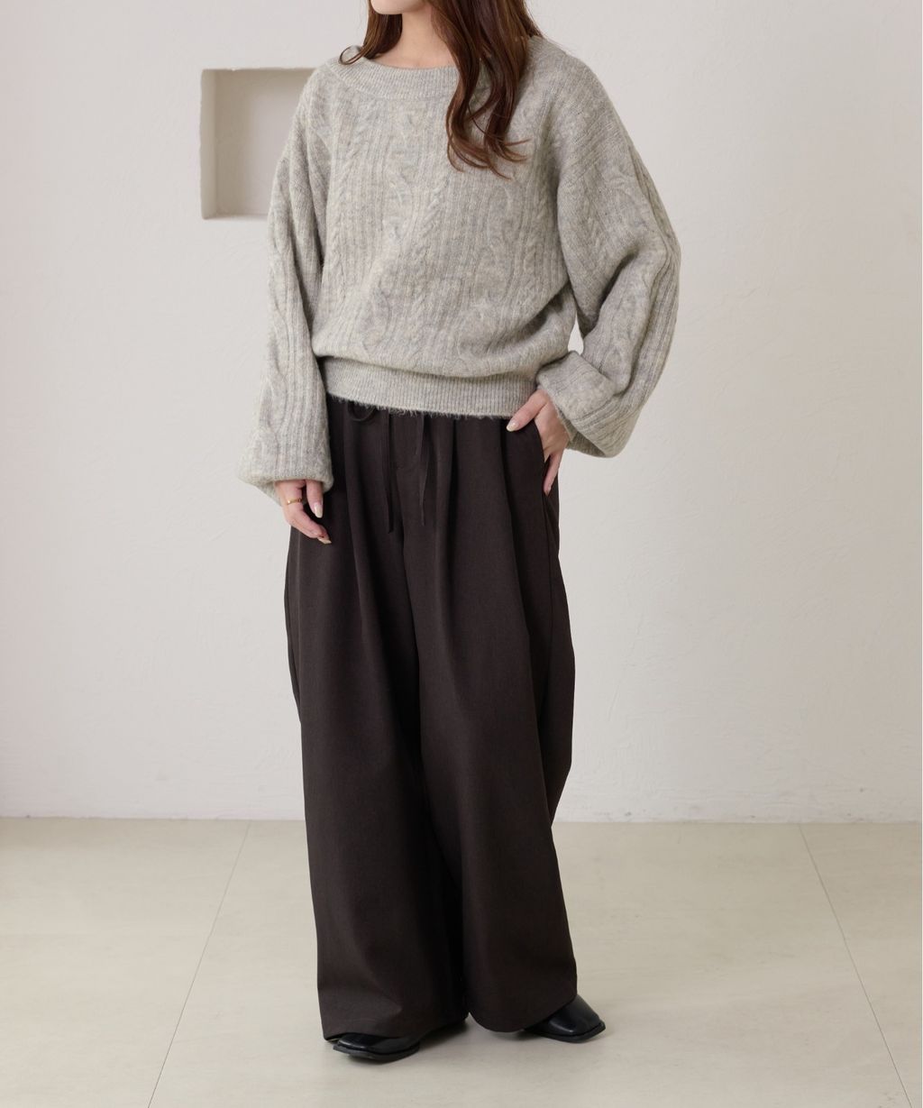 apres jour clair 平口麻花針織上衣_34