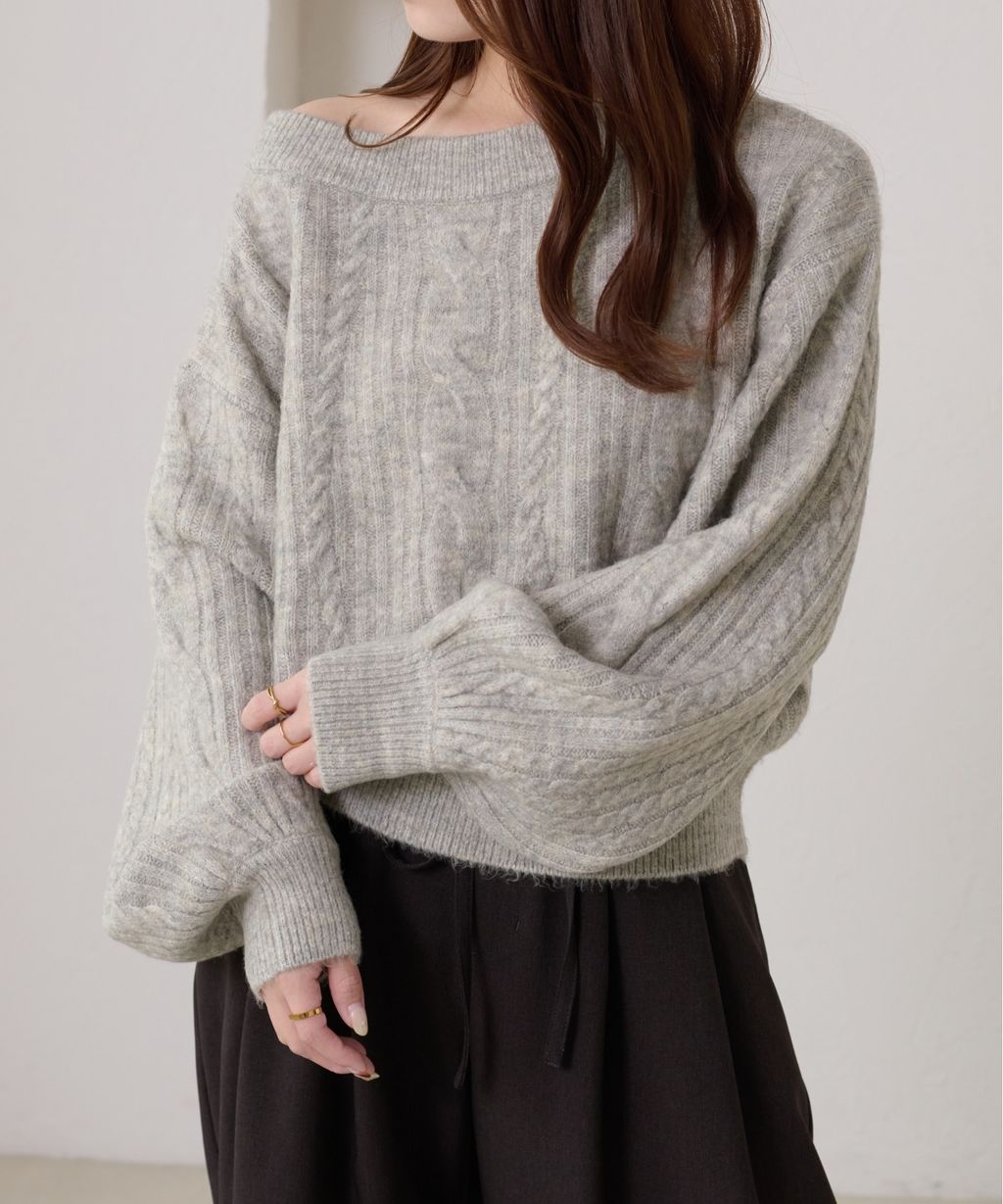 apres jour clair 平口麻花針織上衣_21