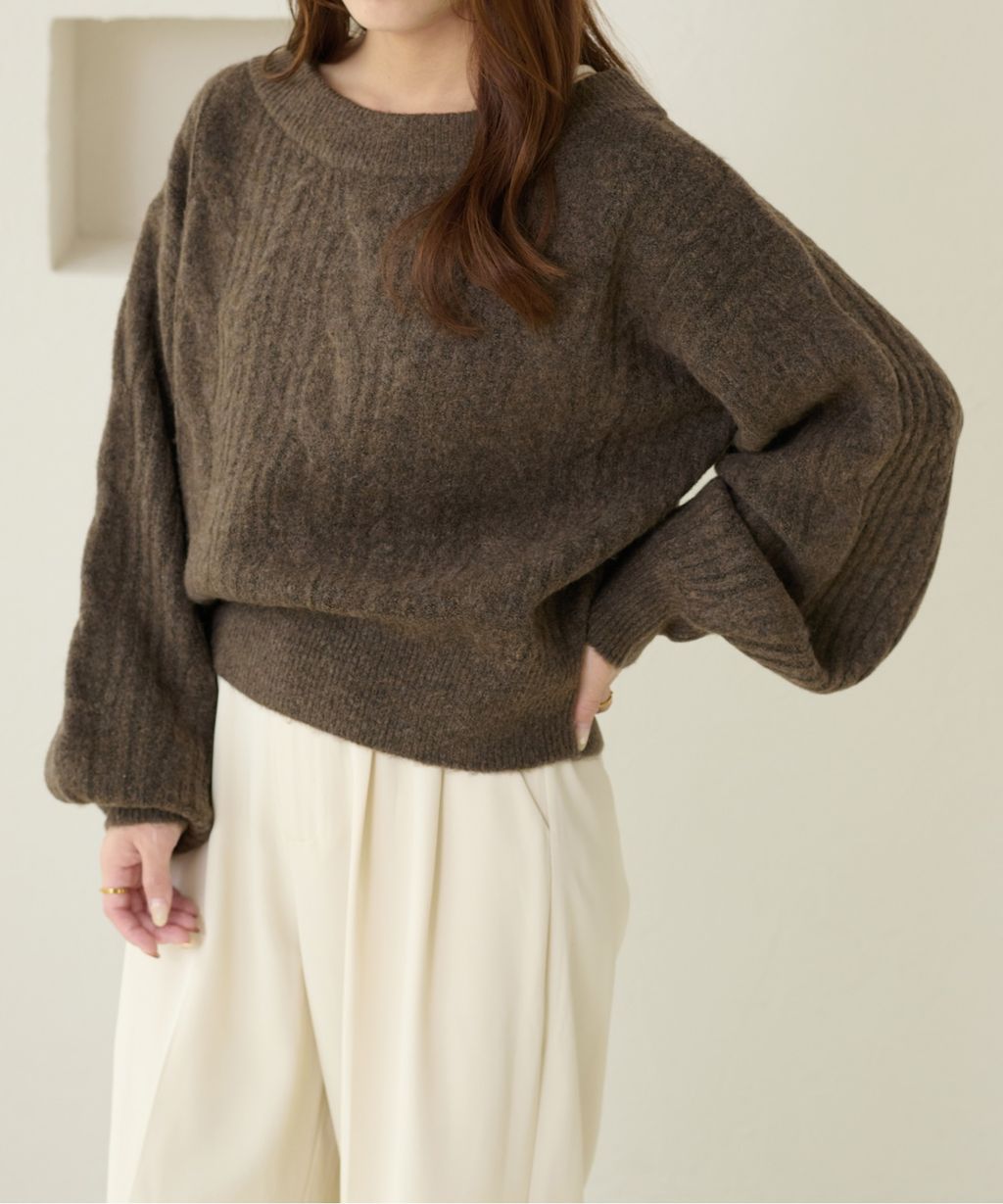 apres jour clair 平口麻花針織上衣_26