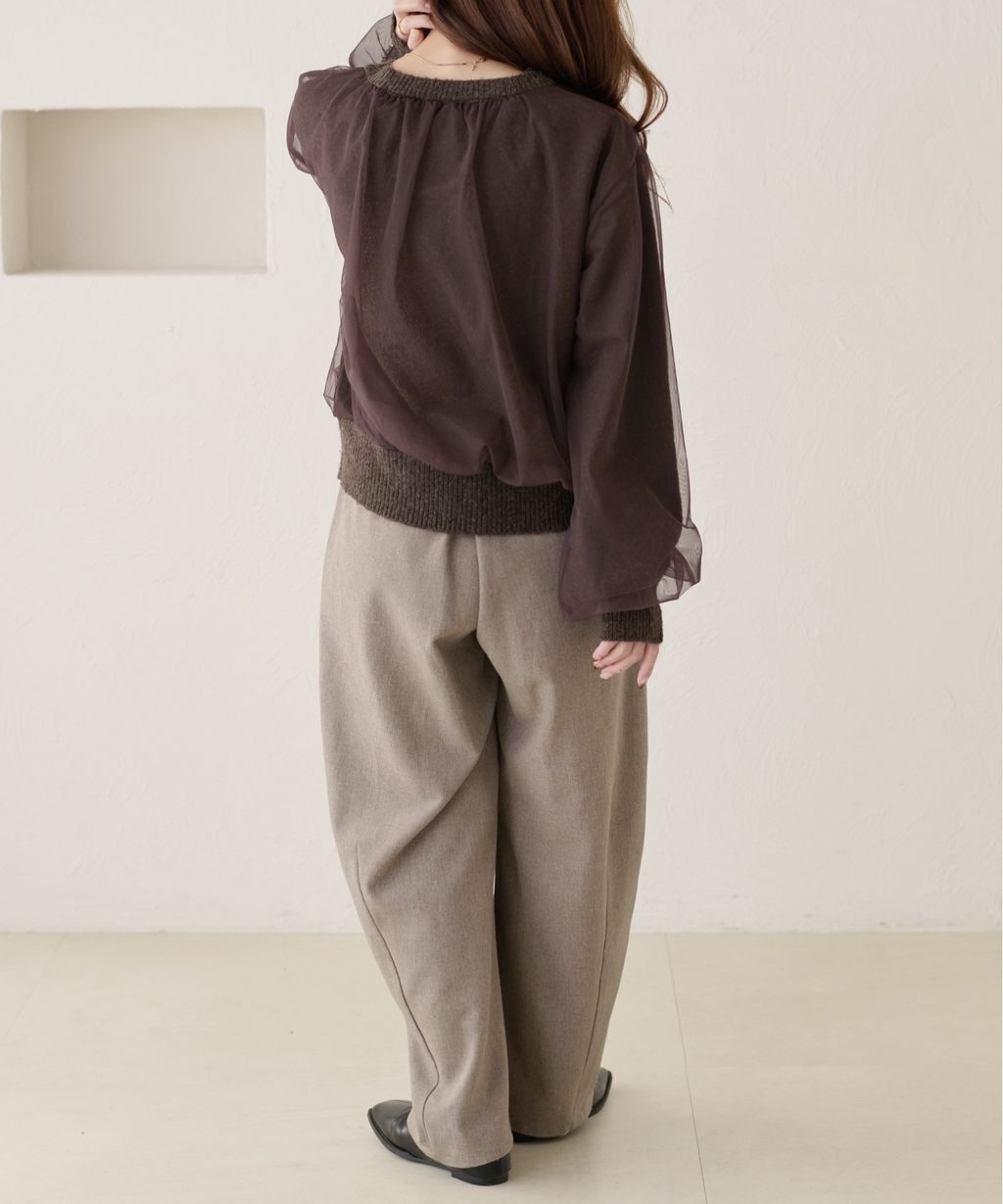 apres jour clair 薄紗疊層感針織開襟衫_14