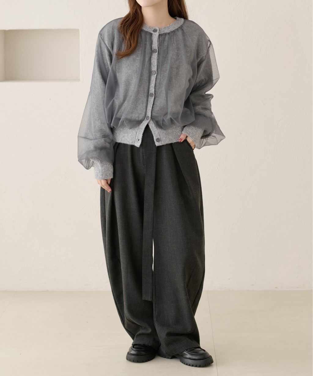 apres jour clair 薄紗疊層感針織開襟衫_21