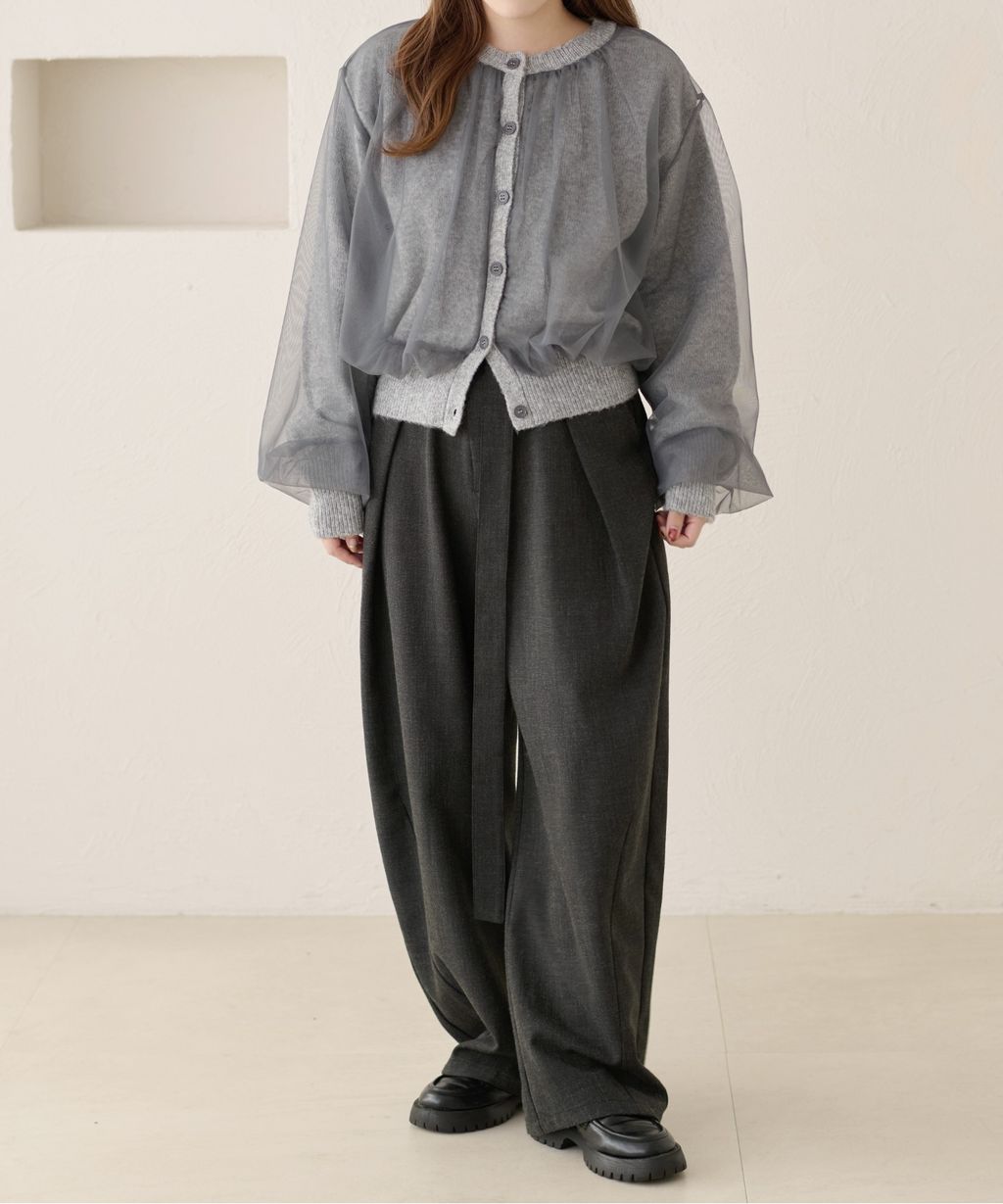 apres jour clair 薄紗疊層感針織開襟衫_23