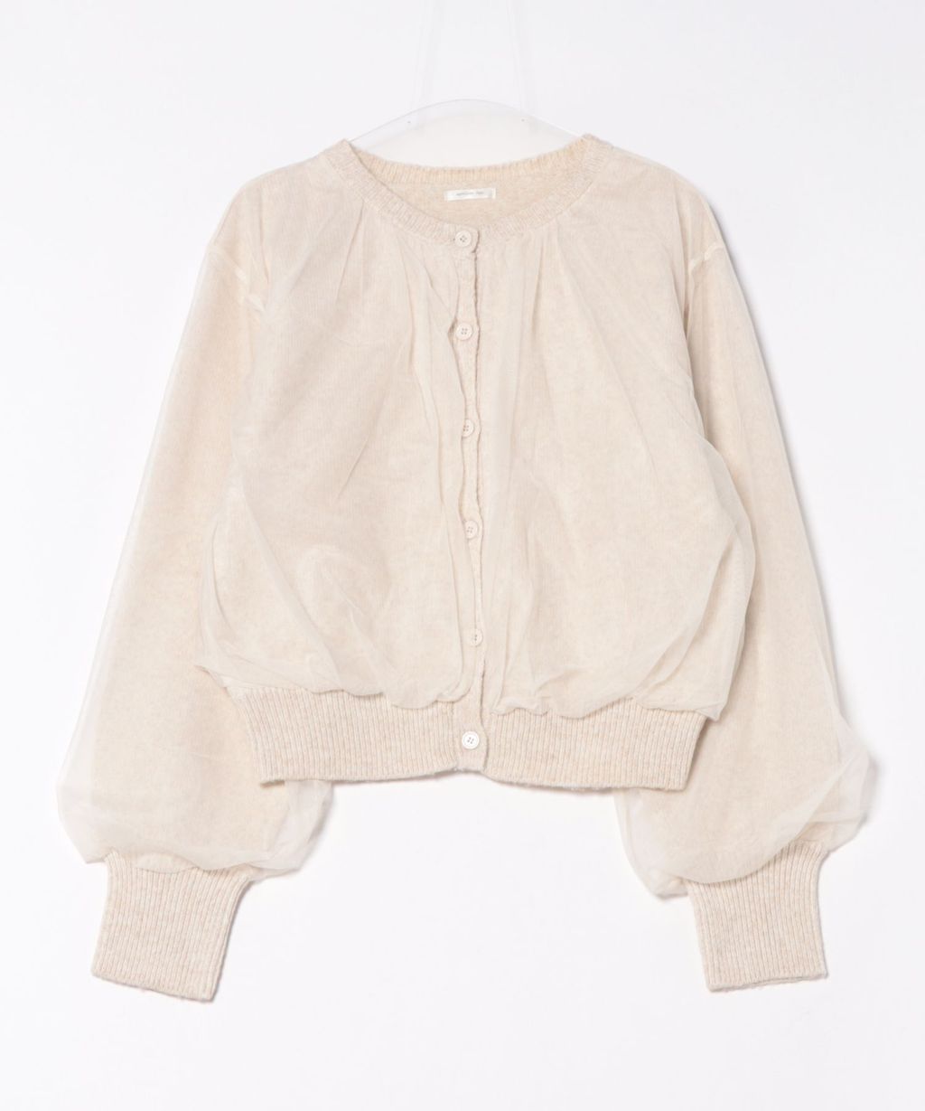 apres jour clair 薄紗疊層感針織開襟衫_33