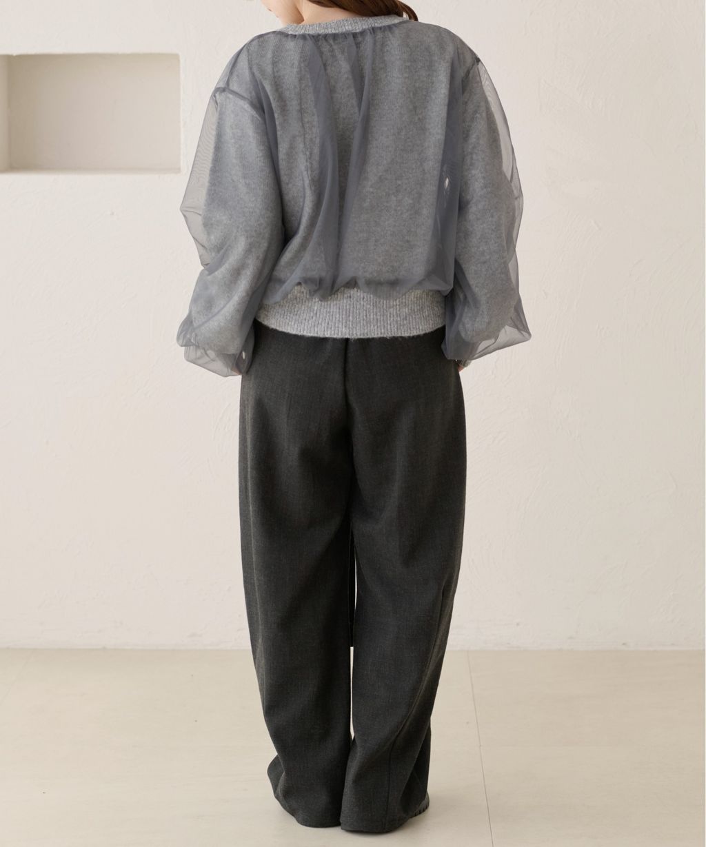 apres jour clair 薄紗疊層感針織開襟衫_25