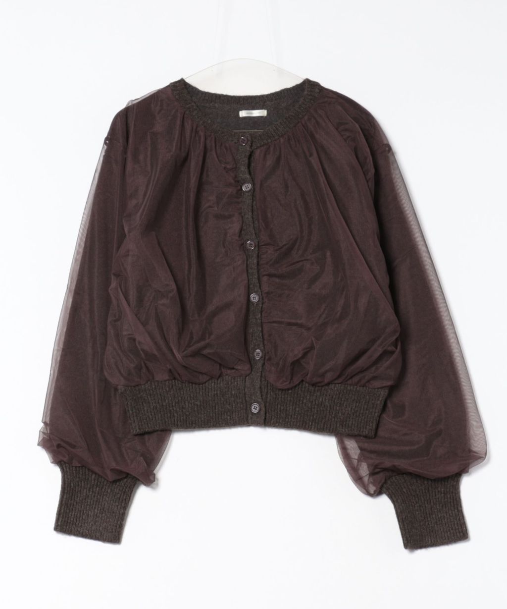 apres jour clair 薄紗疊層感針織開襟衫_35