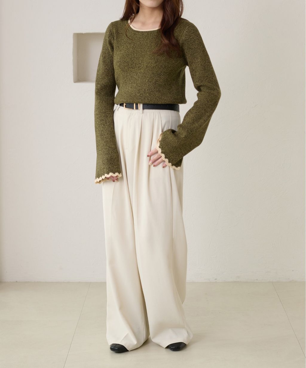 apres jour clair 喇叭袖口羅紋針織上衣_6