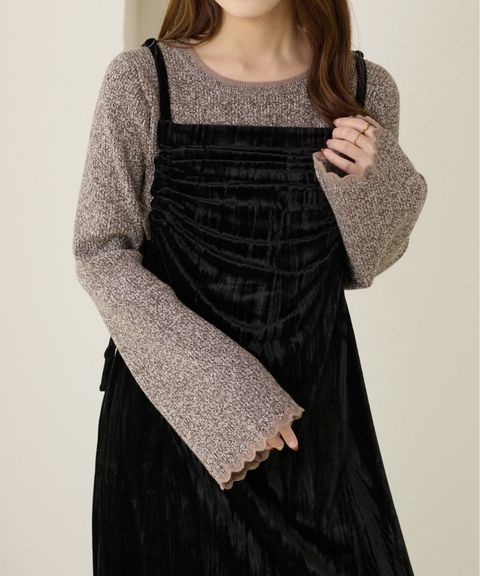 apres jour clair 喇叭袖口羅紋針織上衣_1