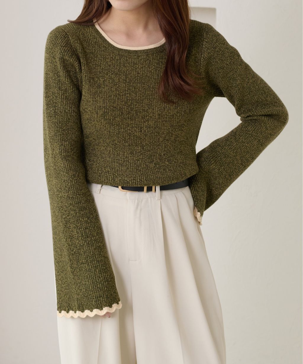 apres jour clair 喇叭袖口羅紋針織上衣_9