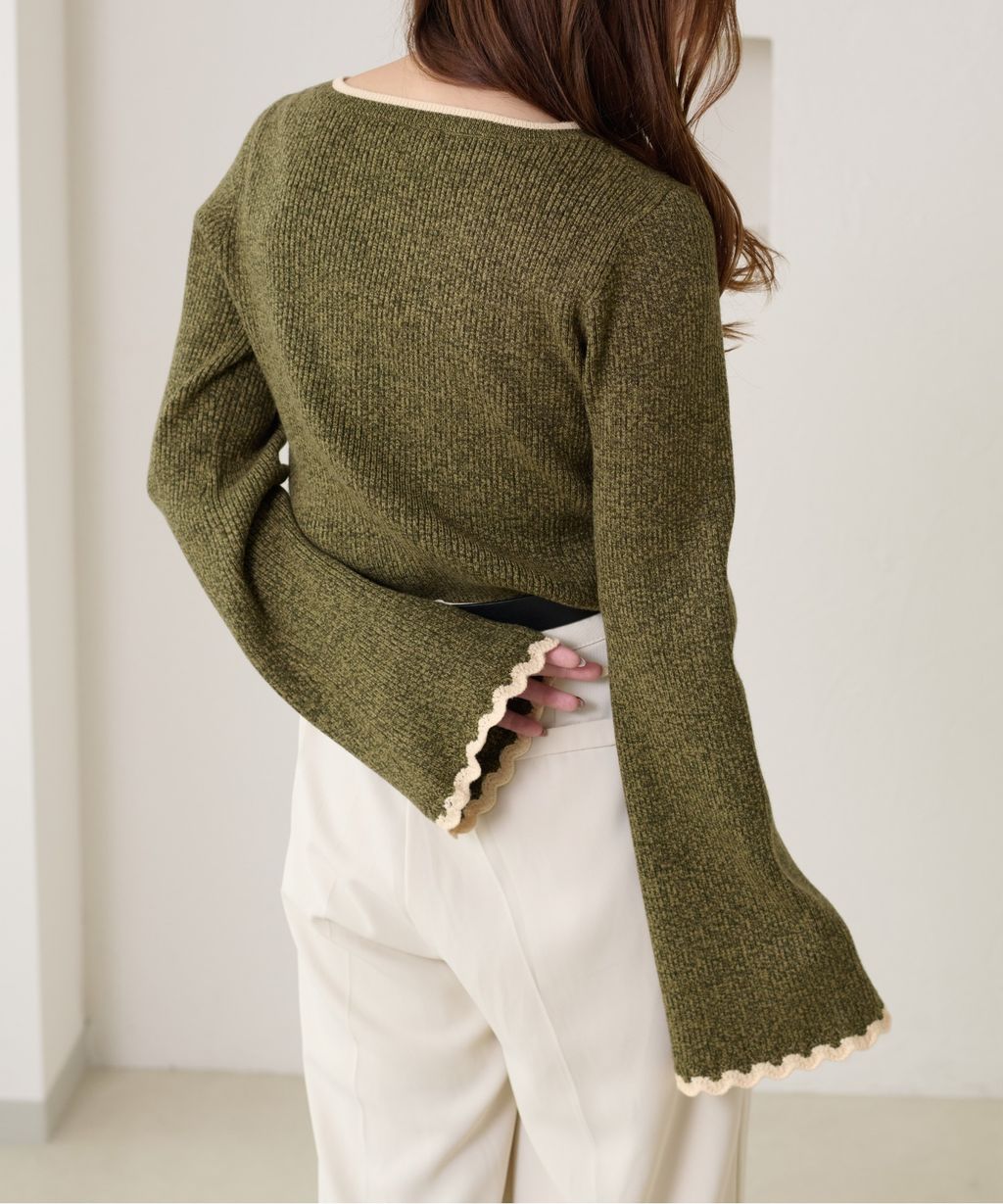 apres jour clair 喇叭袖口羅紋針織上衣_7