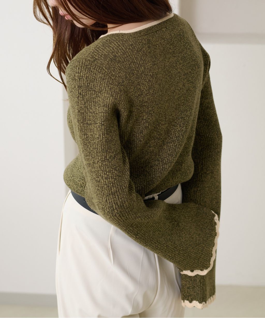 apres jour clair 喇叭袖口羅紋針織上衣_8