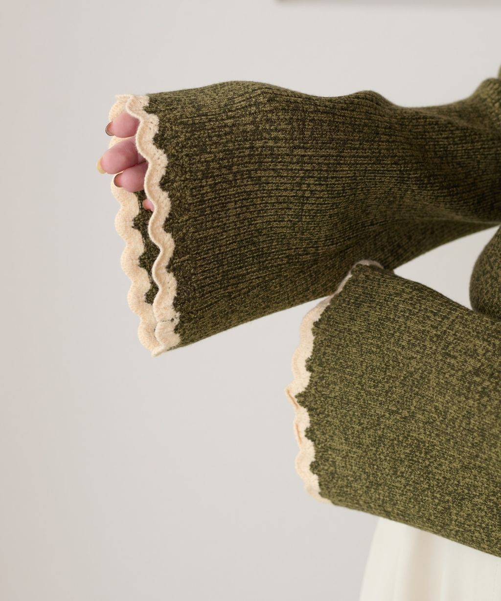 apres jour clair 喇叭袖口羅紋針織上衣_13