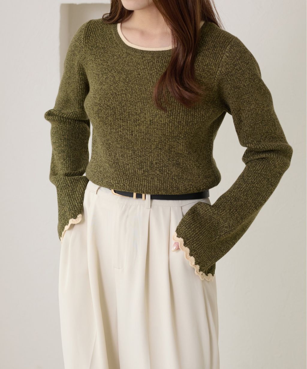 apres jour clair 喇叭袖口羅紋針織上衣_11