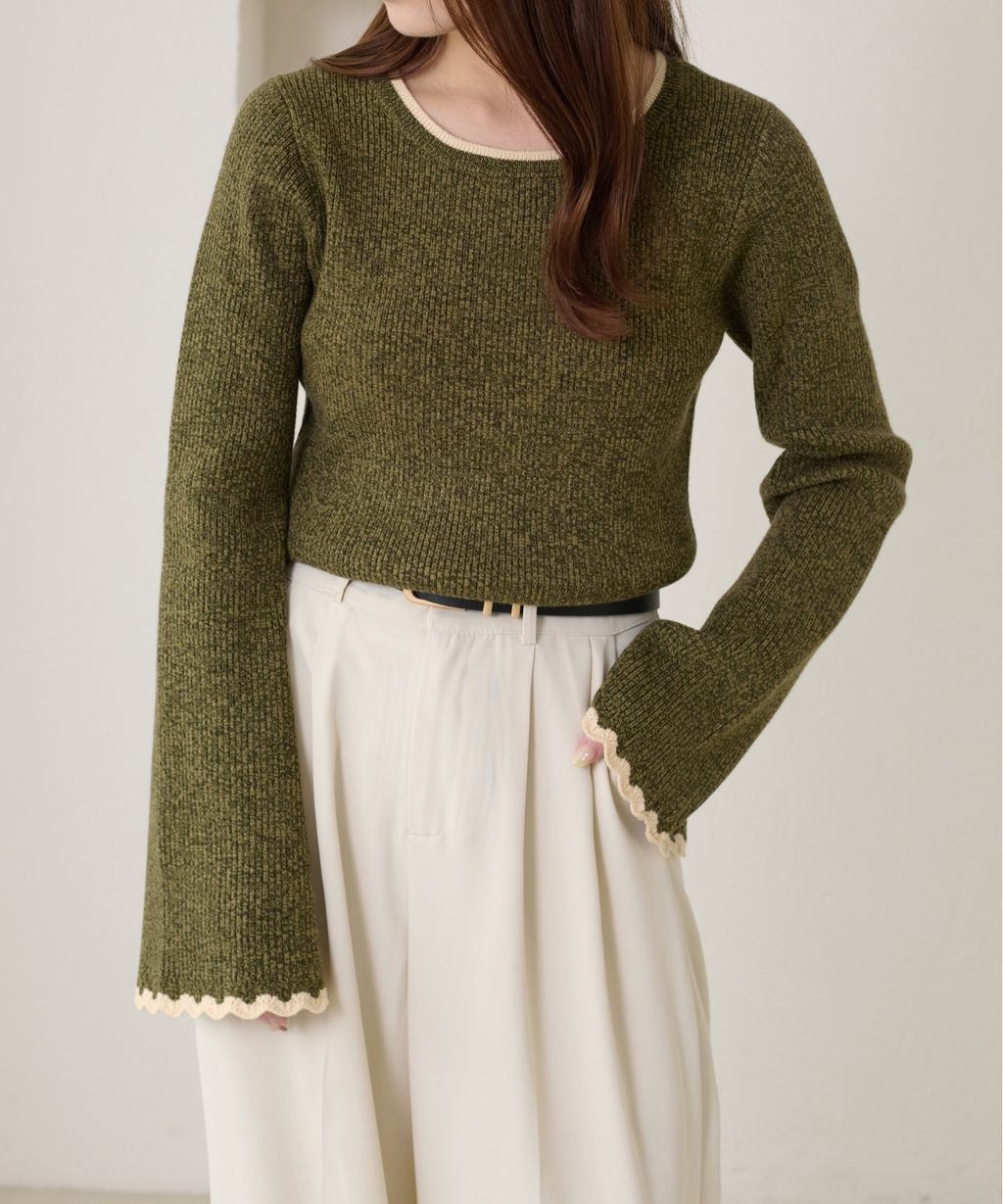 apres jour clair 喇叭袖口羅紋針織上衣_10