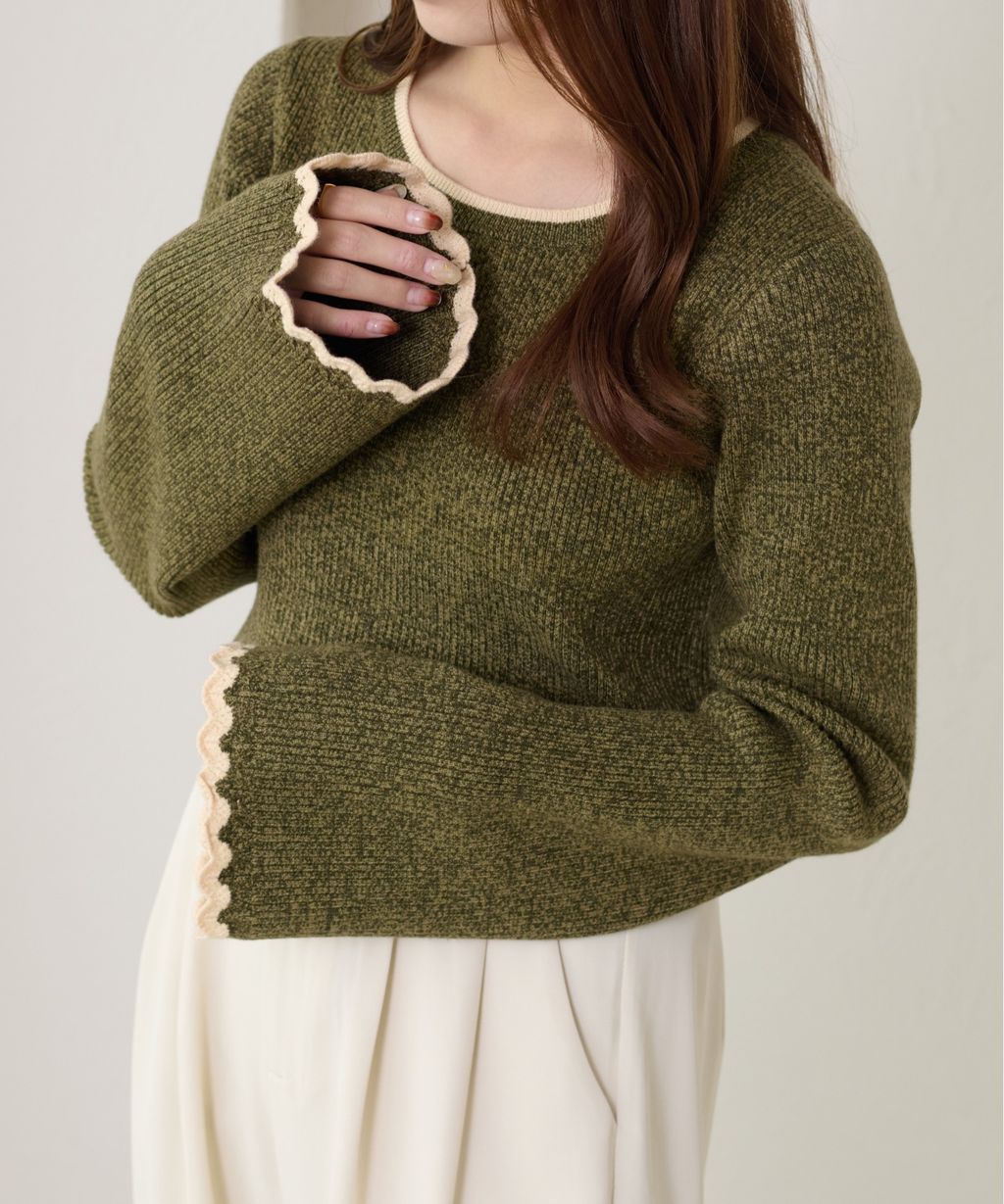 apres jour clair 喇叭袖口羅紋針織上衣_12