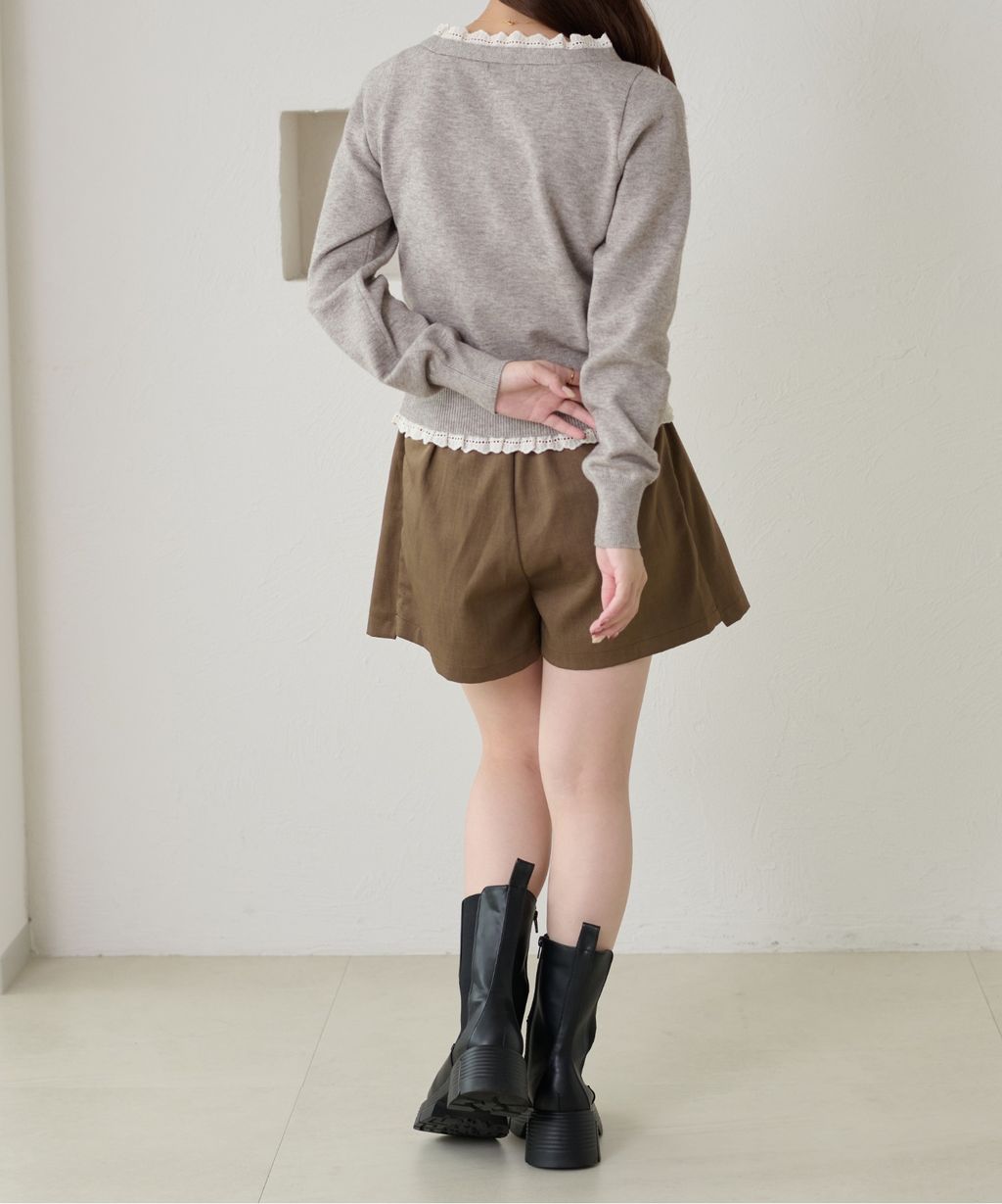 apres jour clair 蕾絲蝴蝶結拼接針織開襟衫_7