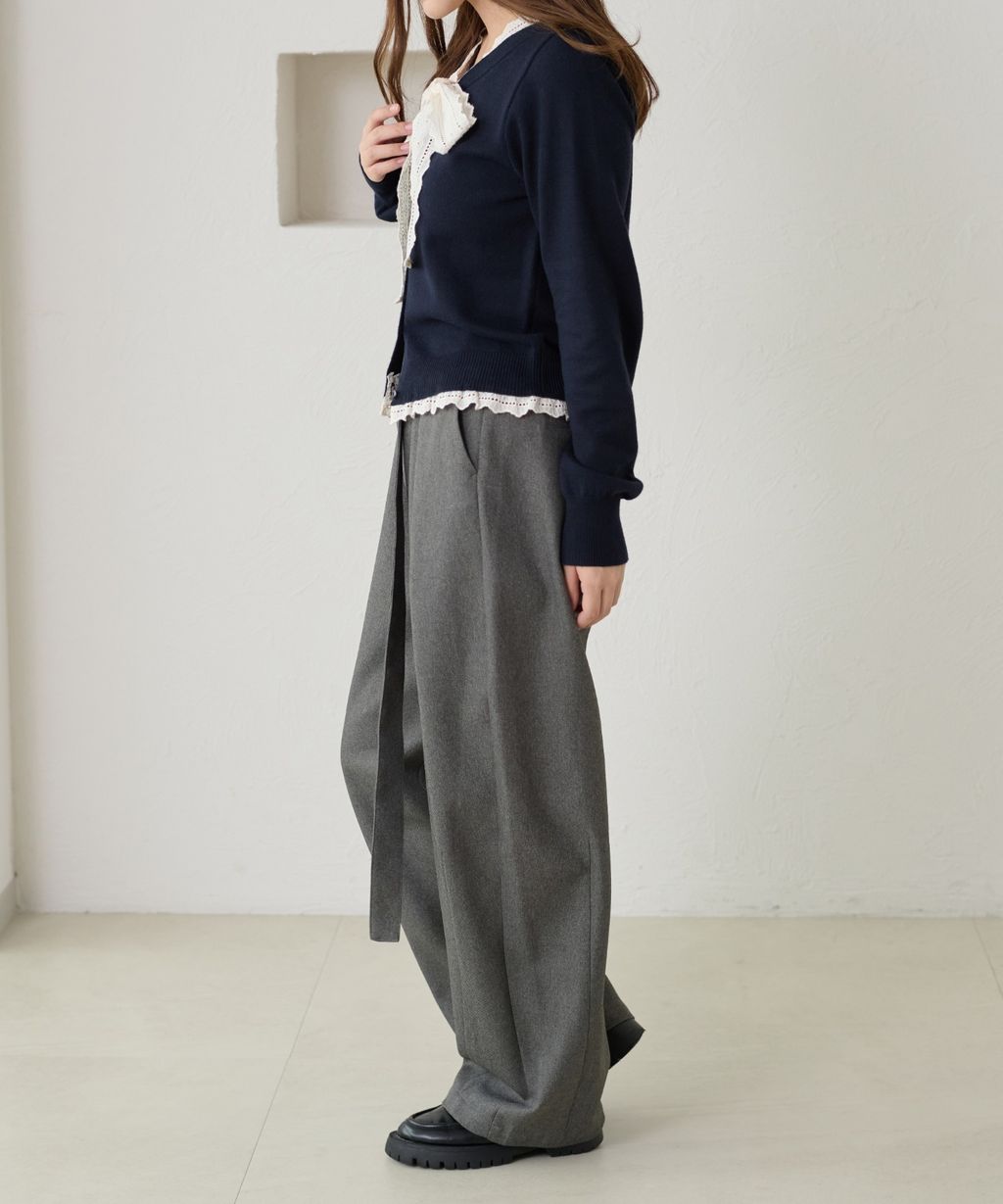 apres jour clair 蕾絲蝴蝶結拼接針織開襟衫_19