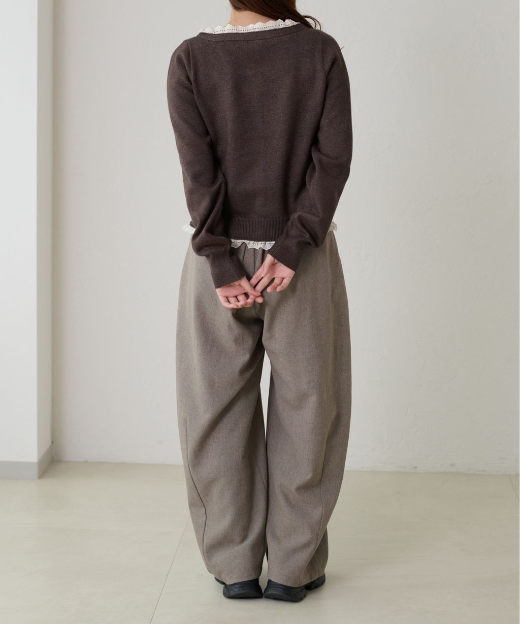 apres jour clair 蕾絲蝴蝶結拼接針織開襟衫_30