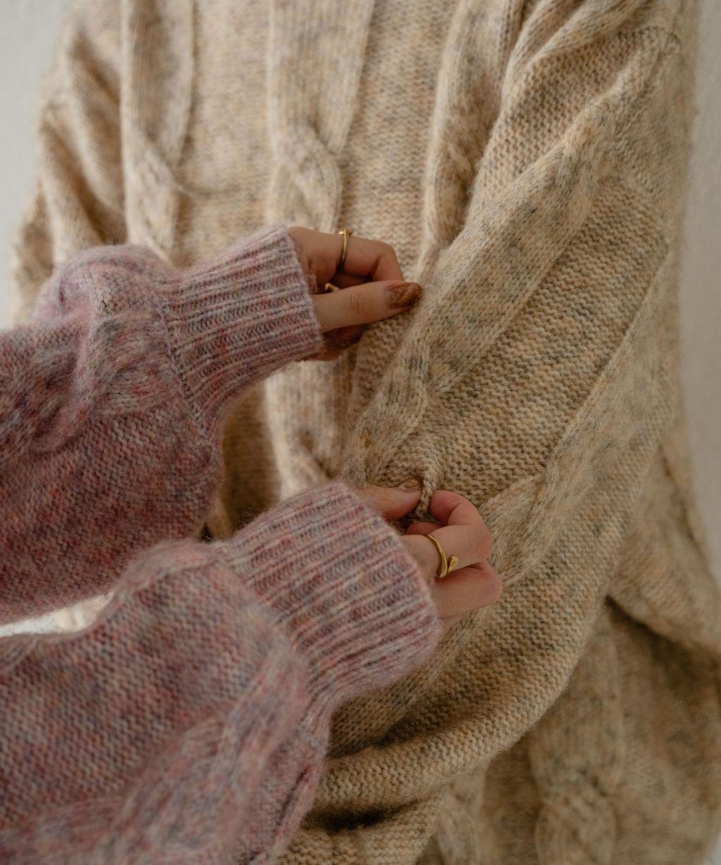 apres jour clair 澎袖Oversize混紗針織親膚毛衣_4