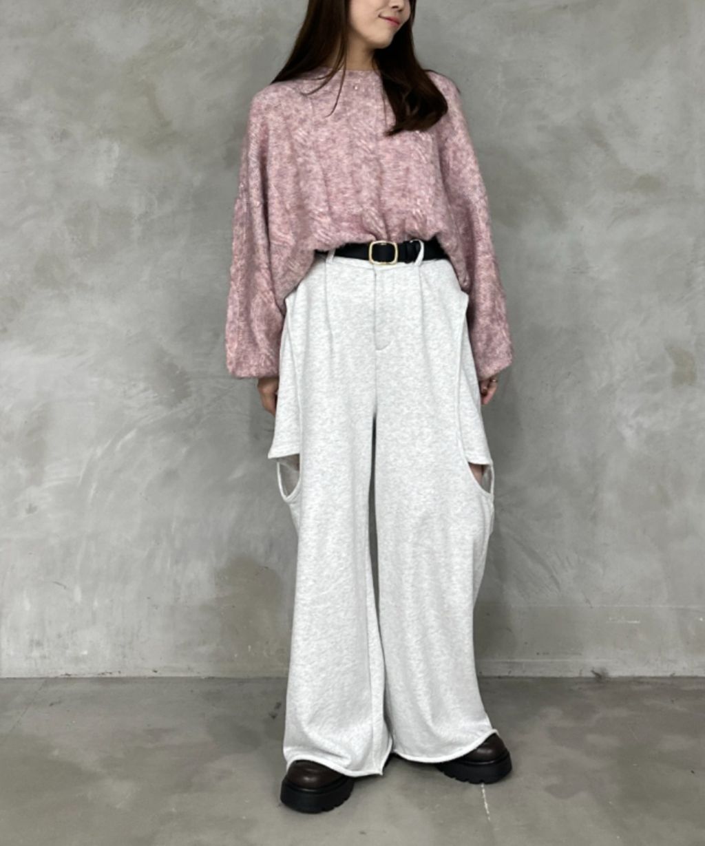 apres jour clair 澎袖Oversize混紗針織親膚毛衣_5