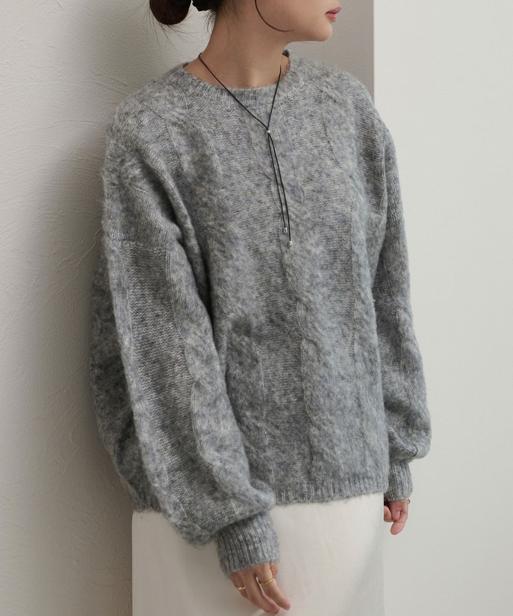 apres jour clair 澎袖Oversize混紗針織親膚毛衣_8