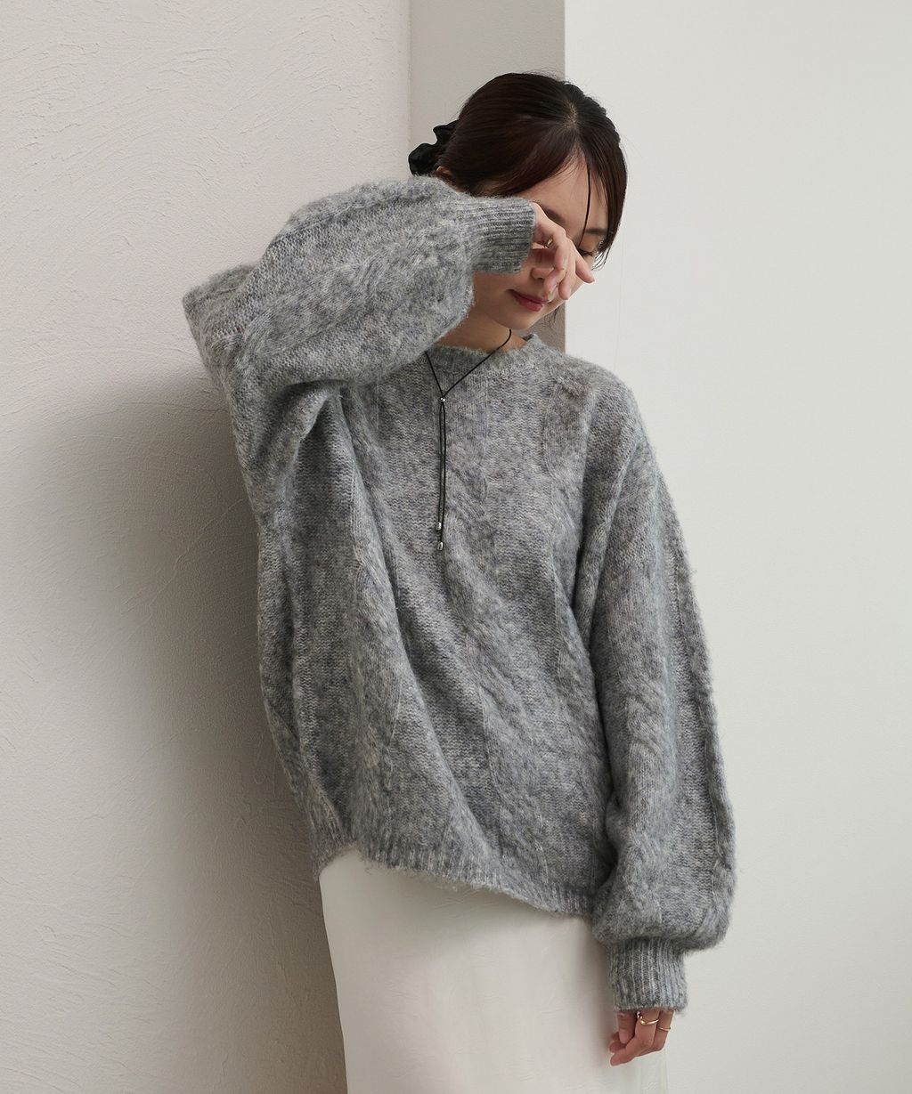 apres jour clair 澎袖Oversize混紗針織親膚毛衣_9