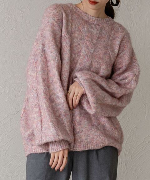 apres jour clair 澎袖Oversize混紗針織親膚毛衣_3