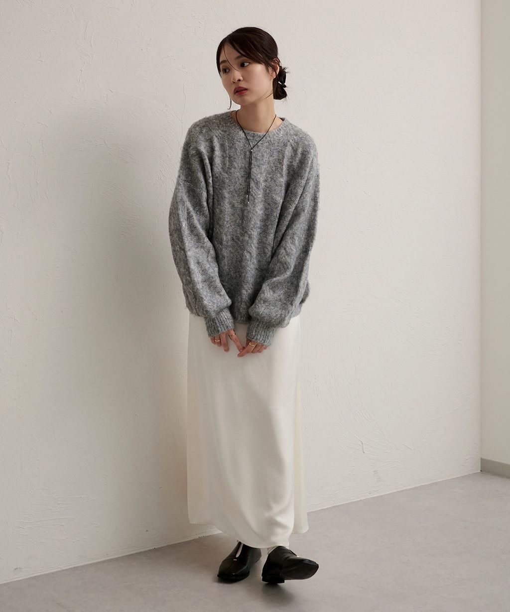 apres jour clair 澎袖Oversize混紗針織親膚毛衣_10