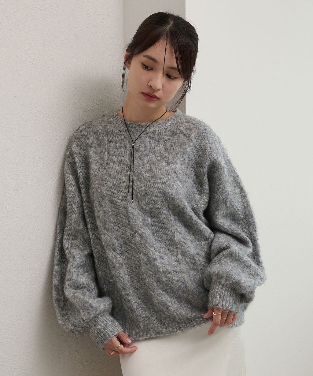 apres jour clair 澎袖Oversize混紗針織親膚毛衣_7