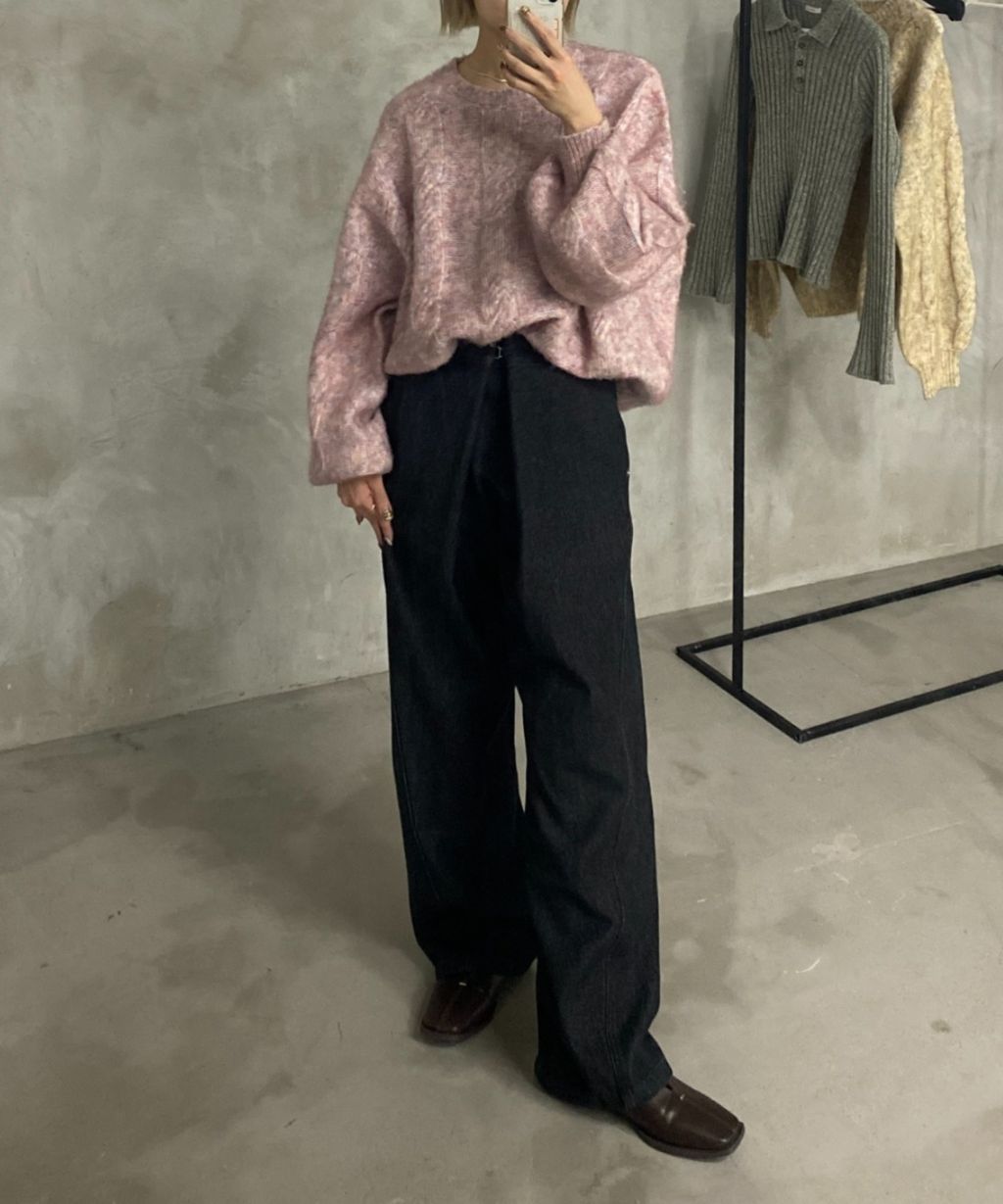 apres jour clair 澎袖Oversize混紗針織親膚毛衣_49