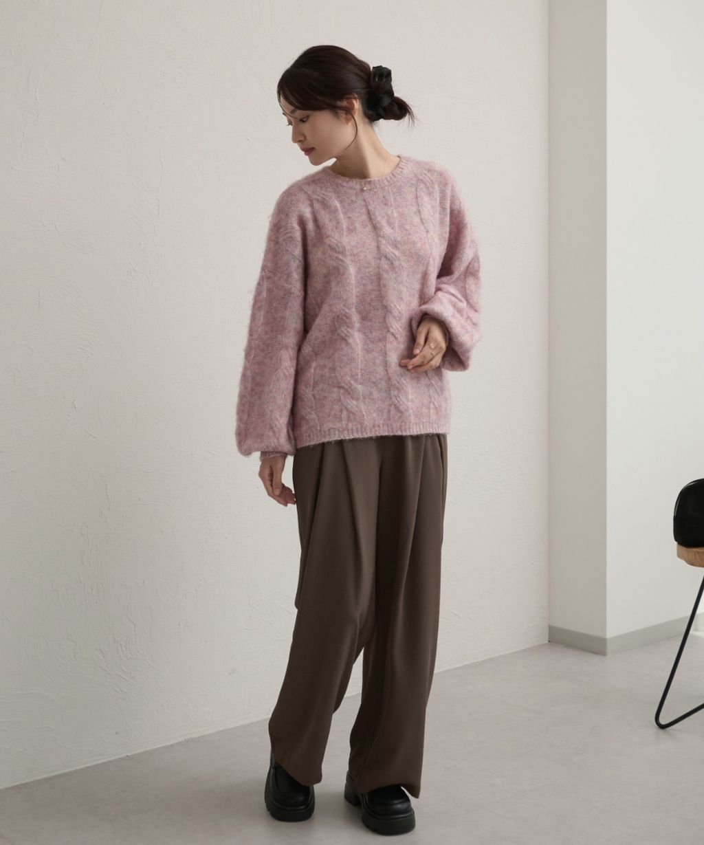 apres jour clair 澎袖Oversize混紗針織親膚毛衣_46