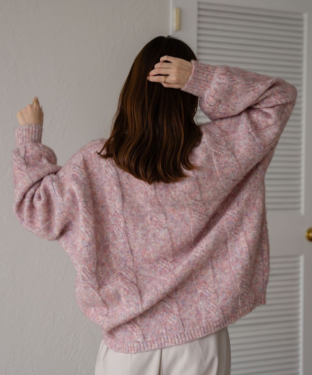 apres jour clair 澎袖Oversize混紗針織親膚毛衣_33