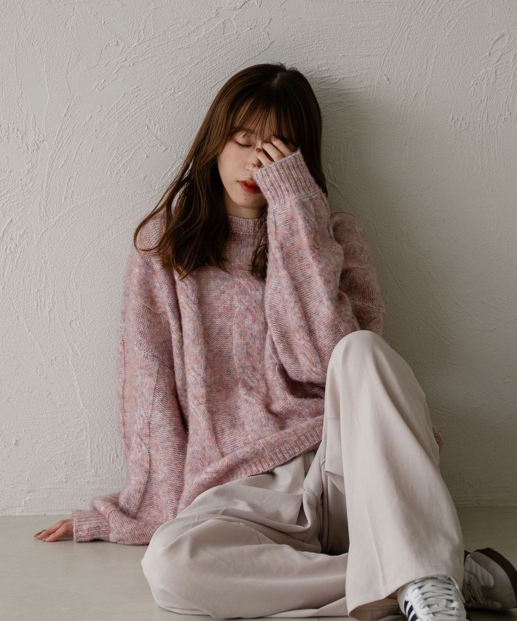 apres jour clair 澎袖Oversize混紗針織親膚毛衣_35