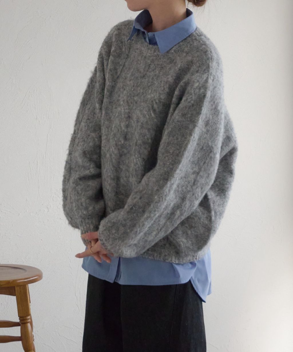apres jour clair 澎袖Oversize混紗針織親膚毛衣_20