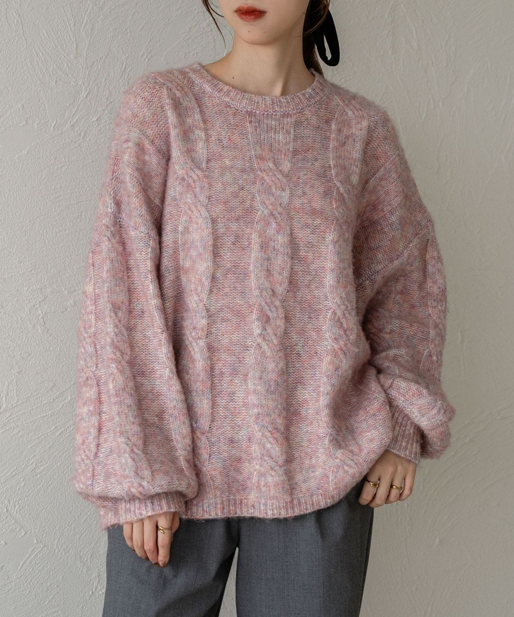 apres jour clair 澎袖Oversize混紗針織親膚毛衣_29