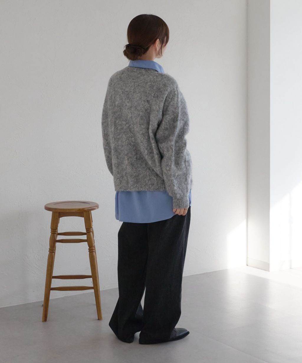 apres jour clair 澎袖Oversize混紗針織親膚毛衣_24