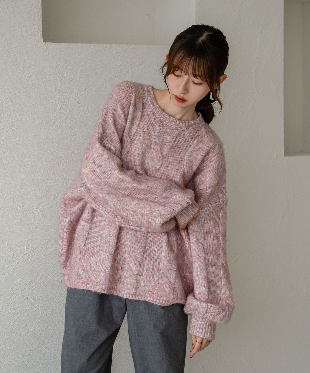 apres jour clair 澎袖Oversize混紗針織親膚毛衣_30