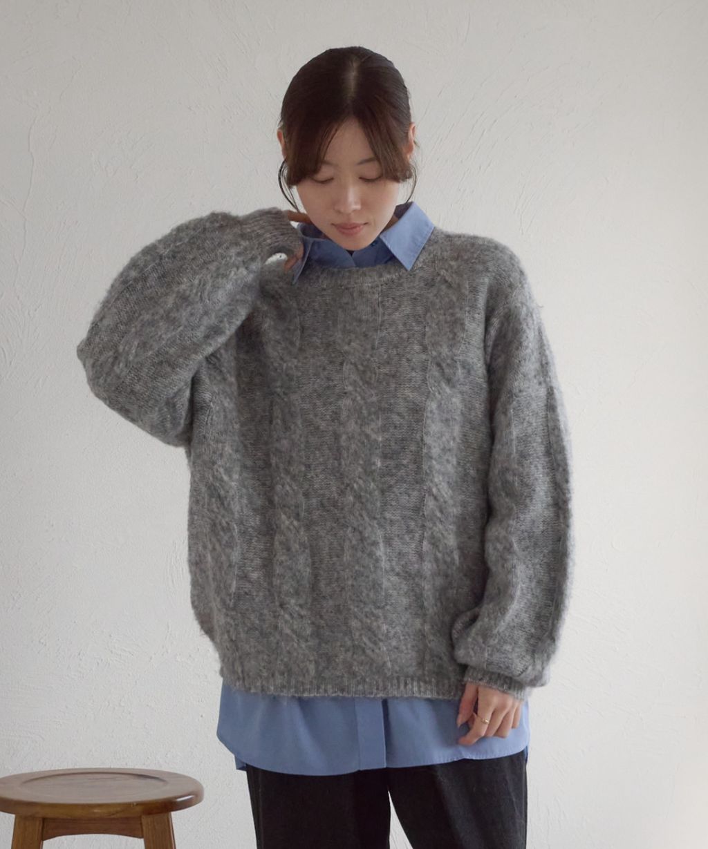 apres jour clair 澎袖Oversize混紗針織親膚毛衣_22