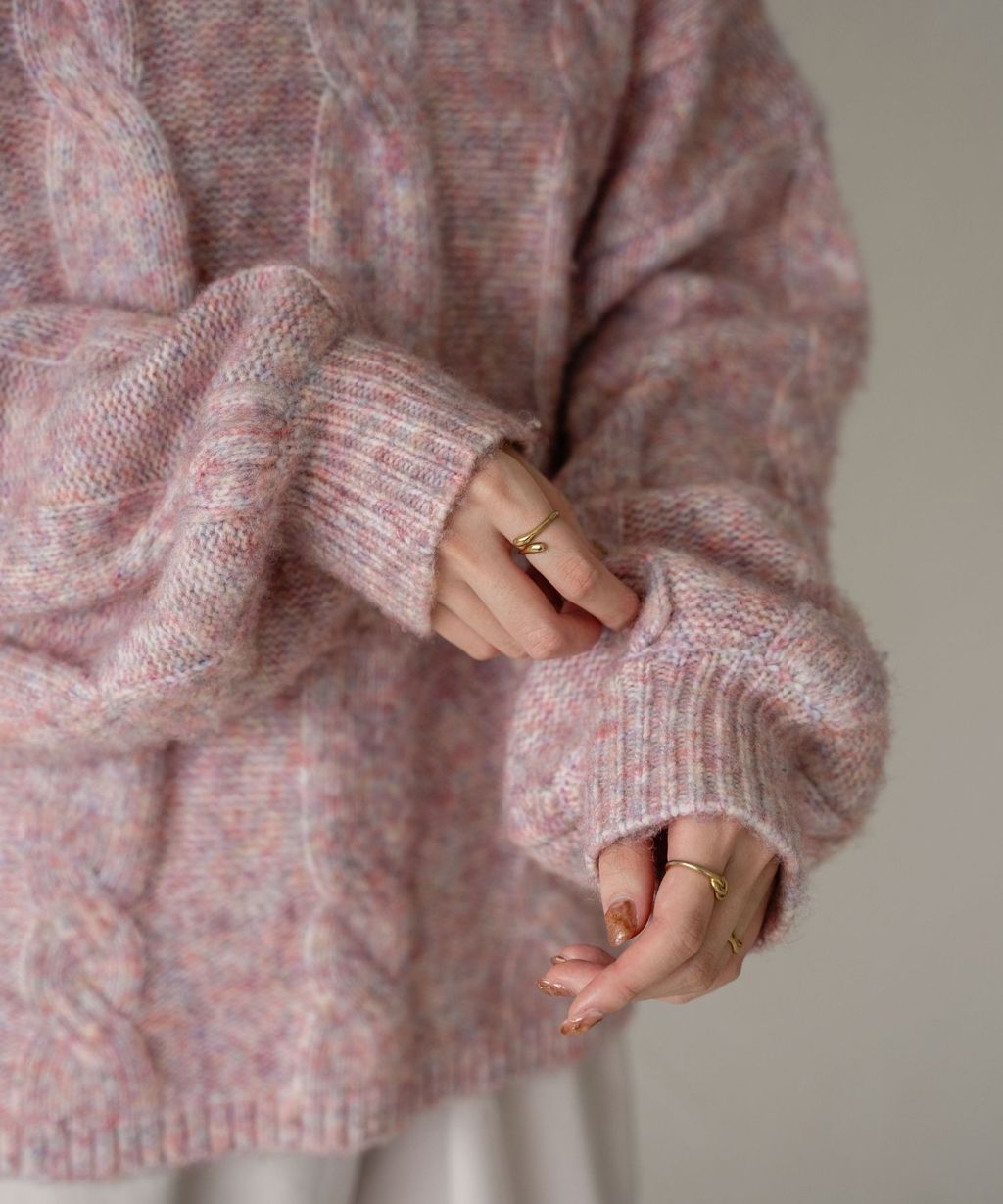 apres jour clair 澎袖Oversize混紗針織親膚毛衣_15