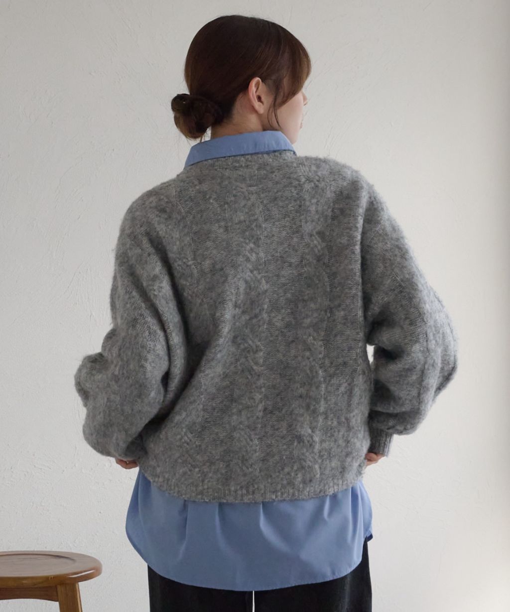 apres jour clair 澎袖Oversize混紗針織親膚毛衣_21