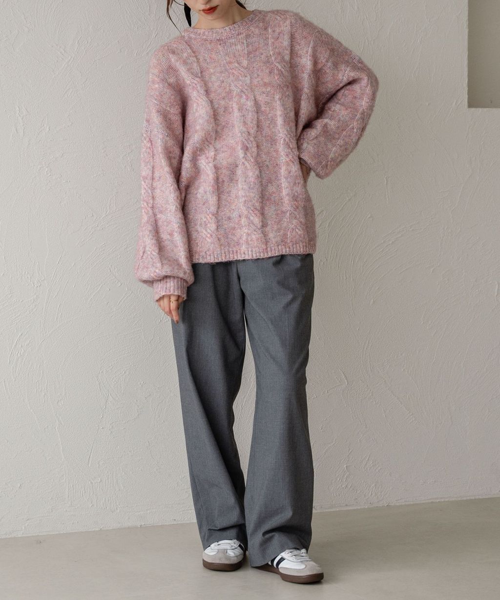apres jour clair 澎袖Oversize混紗針織親膚毛衣_16