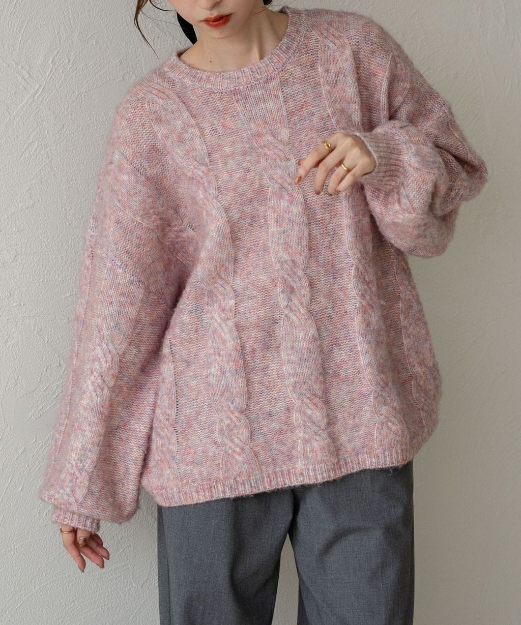 apres jour clair 澎袖Oversize混紗針織親膚毛衣_26