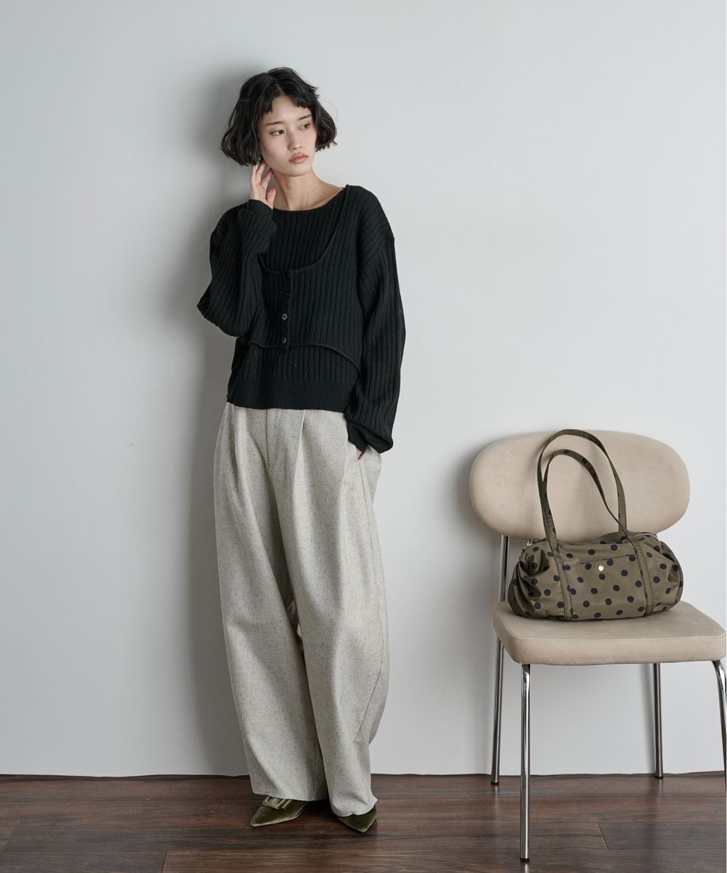 THE YOn 假兩件馬甲拼接羅紋編織親膚針織上衣_35