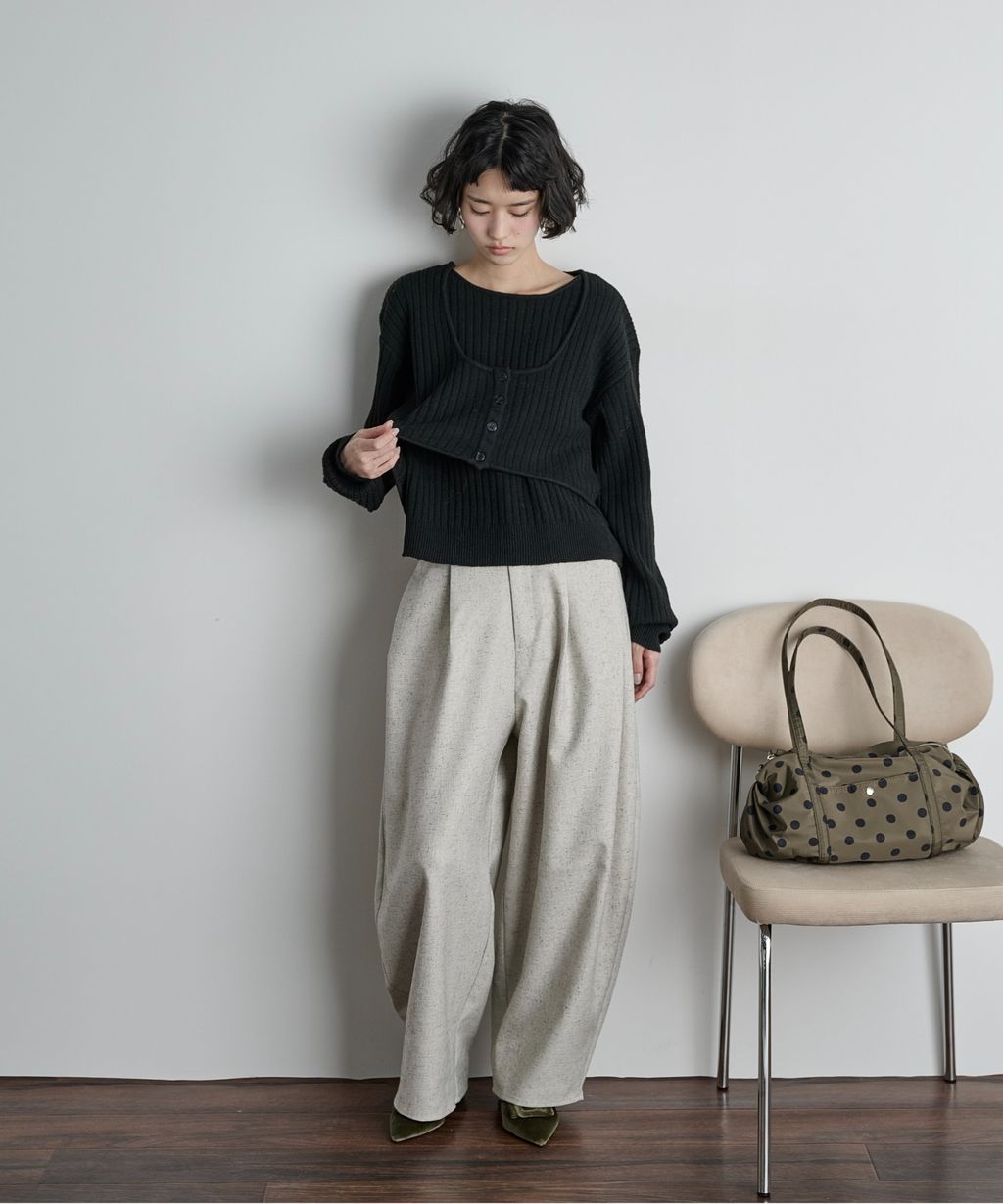 THE YOn 假兩件馬甲拼接羅紋編織親膚針織上衣_34