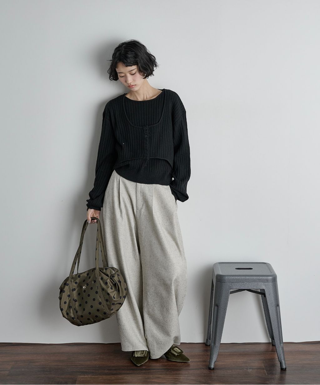 THE YOn 假兩件馬甲拼接羅紋編織親膚針織上衣_32