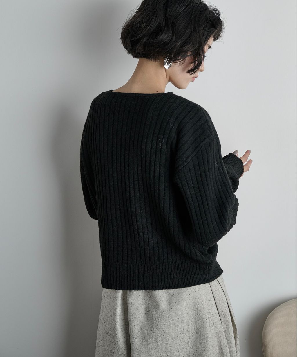 THE YOn 假兩件馬甲拼接羅紋編織親膚針織上衣_28