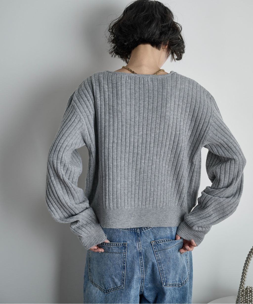 THE YOn 假兩件馬甲拼接羅紋編織親膚針織上衣_19