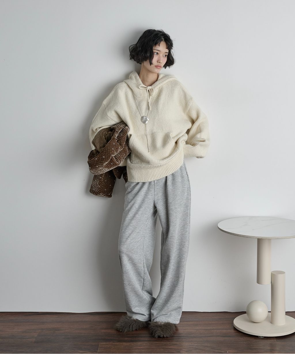 THE YOn 慵懶寬鬆羊毛混紗針織連帽上衣_10