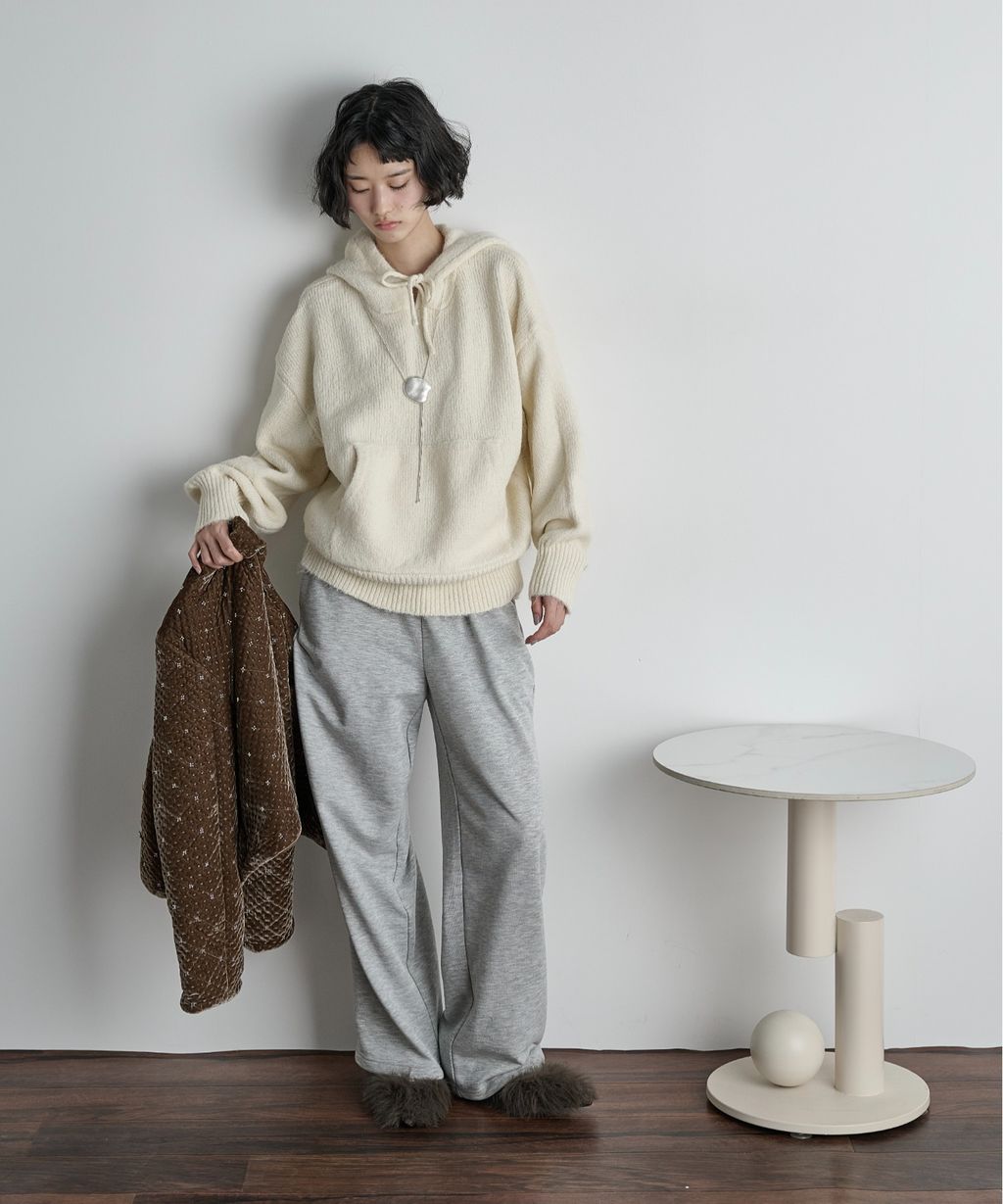 THE YOn 慵懶寬鬆羊毛混紗針織連帽上衣_11