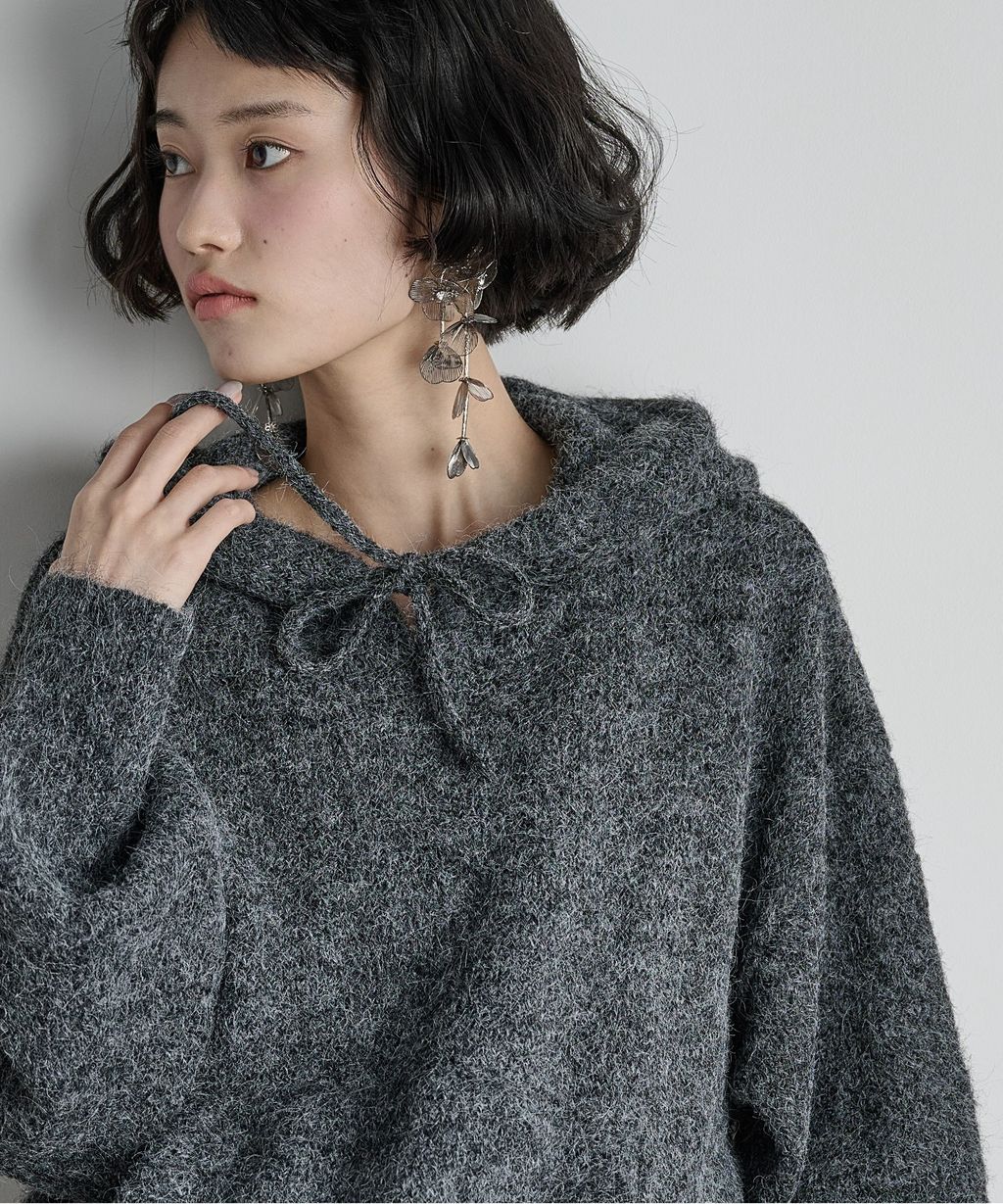 THE YOn 慵懶寬鬆羊毛混紗針織連帽上衣_19