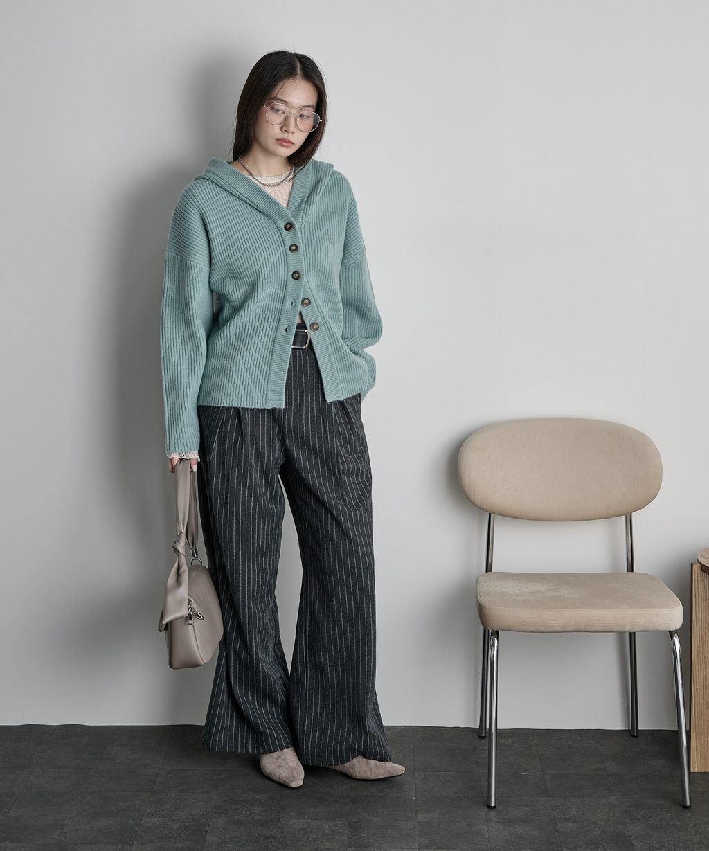 THE YOn 羅紋針織連帽開襟衫_4